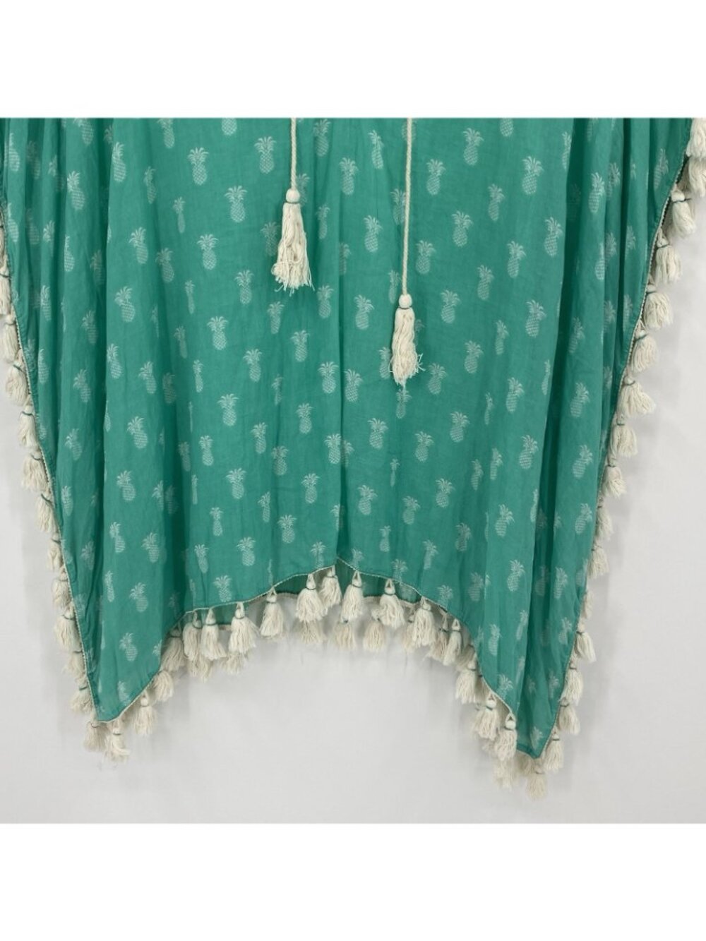 Z&L Europe Tassel Kaftan Swim Cover Up Pineapple Print BOHO Beach Size S/M - Picture 7 of 13